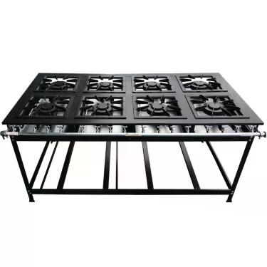 Imagem de Fogão Industrial 8 Bocas Duplas Luxo Baixa Pressão Mr Fogões 40x40 P8