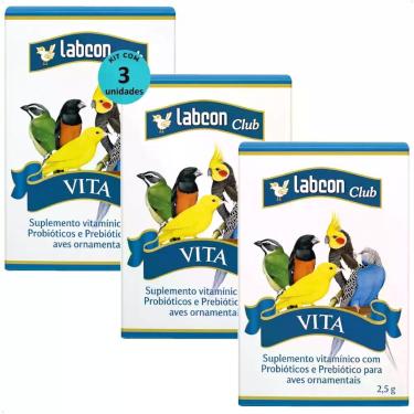 Imagem de Alcon labcon club vita probiótico aves ornamentais kit com 3