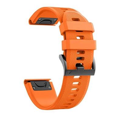 Imagem de DFAMIN 22 26 mm pulseira de relógio para Garmin Fenix 7X 7 5 5X 3HR 6X 6 Pro 935 Smart Watch de liberação rápida silicone Easyfit pulseira Correa (cor: laranja, tamanho: 22 mm Fenix 7)