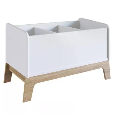 Imagem de Caixa Organizadora de Brinquedos 3 Nichos 74cm Favo de Mel 010 Branco 