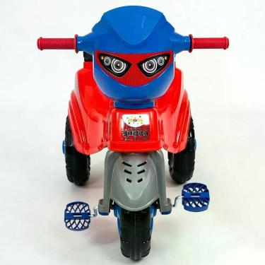 Imagem de Triciclo Infantil Baby City Spider Menino com Haste Guia Encosto e Porta Objetos Colorido Maral