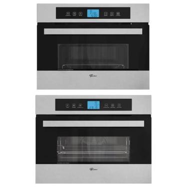 Imagem de Kit Forno Elétrico de Embutir e Micro-ondas Fischer Platinium 43L e 35L Air Fryer Inox 110V