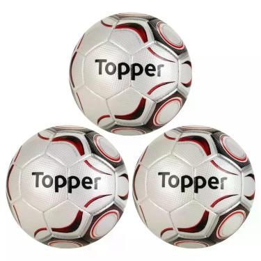 Imagem de 03 Bolas De Futebol Society Topper Maestro Pro Costurada á Mão, Branco