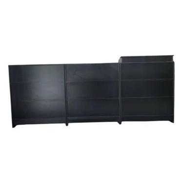 Imagem de Balcão Caixa + Balcão Recepção 100% Mdf Preto - Suprema Móveis