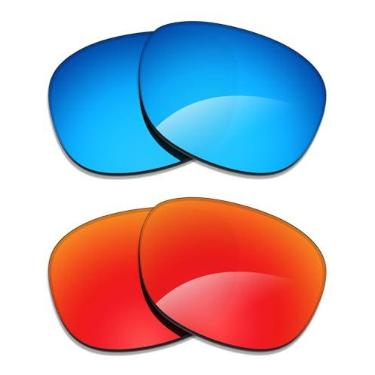 Imagem de Alphax 2 pares de lentes polarizadas de substituição para óculos de sol Ray Ban RB2180 49 mm - azul + vermelho