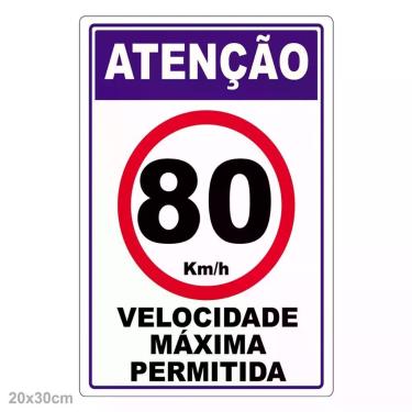Imagem de Velocidade Máxima Permitida Adesivo 80Km Por Hora Vermelho