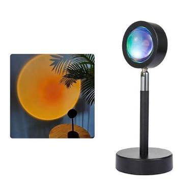 Imagem de Pôr Do Sol LEVOU Luz Do Projetor Com Junta Universal (Não Inclui Tripé) Rotação Rainbow Romântico Lâmpada de Projeção Do DIODO EMISSOR de Luz para O Partido Home Quarto Decoração Pôr do sol lâmpada de projeção controle remoto atmosfera noite luz pôr do sol para o quarto decoração do fundo da lâmpada parede (Luz solar)