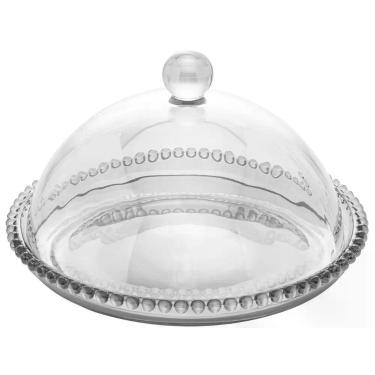 Imagem de Queijeira Pearl para Queijos em Cristal Transparente 20cm Mesa Wolff