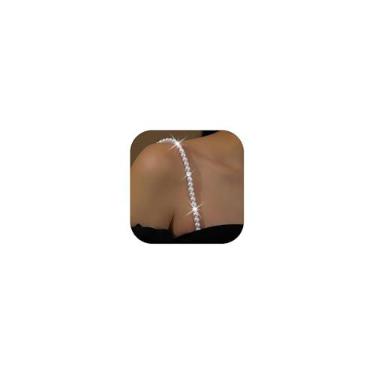 Imagem de Frodete Sutiã com strass, alças ajustáveis, strass, corrente de ombro, alças de cristal para casamento, formatura, joias para mulheres, joias de vestido, liga metálica, Sem Pedra Preciosa