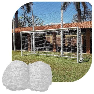 Imagem de Par de Rede para Trave de Gol Futebol de Campo Fio 4 Tipo Véu Seda - G