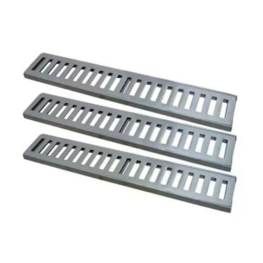 Imagem de Kit Ralo Grelha Linear 7115X3GDA Captação Águas Pluviais Carga 500Kg Alumínio Fundido Escovado GDA Industria