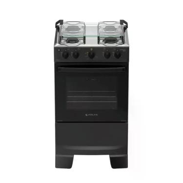 Imagem de Fogão Mônaco Plus 4 Bocas Automático Mesa de Inox Forno Atlas, Preto, 