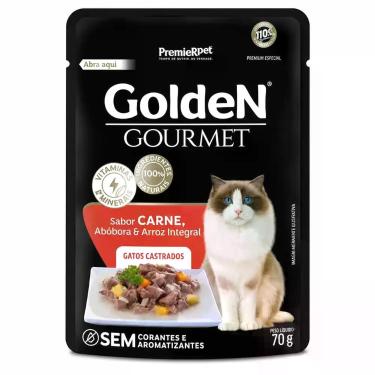 Imagem de Golden gourmet gatos ad cast carne 70g