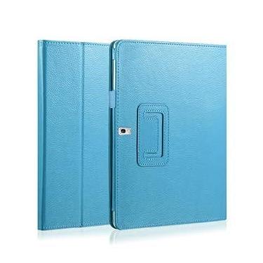 Imagem de Generic Capa fina dobrável com suporte para tablet Samsung Galaxy Tab Pro 10.1 SM-T520/T525 P600, fecho magnético leve de couro PU, à prova de choque, despertar/hibernar, capa inteligente azul claro