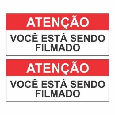 Imagem de Kit 2 Adesivos Você Está Sendo Filmado - Adesivo Rei