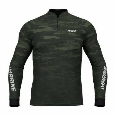 Imagem de Camisa Pesca Marine Sports Cammo Verde Proteção UV FPS 50+ Dryout Tama