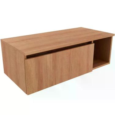 Imagem de Gabinete De Banheiro 80 Cm Com 1 Porta E Nicho Marina Amêndoa