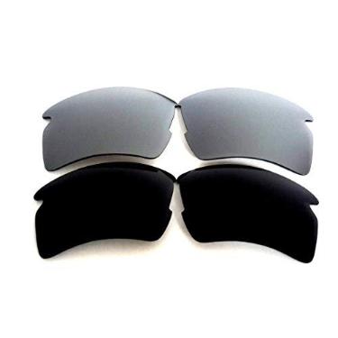 Imagem de Lentes de reposição Galaxy para óculos de sol Oakley Flak 2.0 XL, seleção múltipla, ___Preto/Prata, Regular