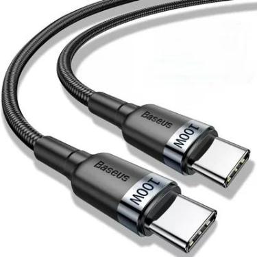 Imagem de Cabo Usb Tipo C Nas Duas Pontas Potencia De 100w Com 50 Centimetros Baseus Carregamento Super Rápido