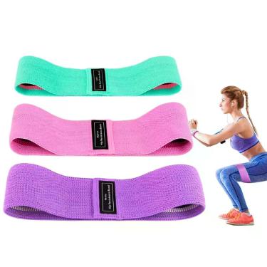 Imagem de Kit 3 Faixas Elásticas Para Exercício Hip Bands Resistentes - TREINO