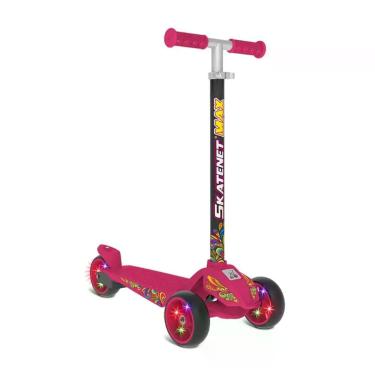 Imagem de Patinete Infantil 3 Rodas Com Luz Led Skatnet Ajustável Para Crianças