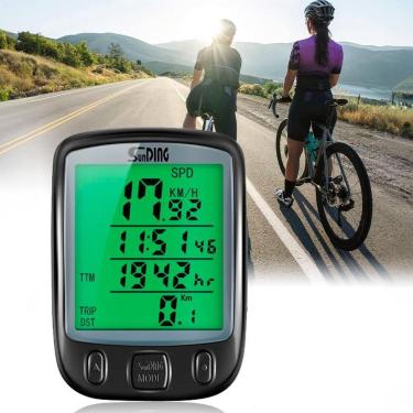 Imagem de Ciclocomputador à Prova D'água com Luz LED e Funções de Velocidade - D