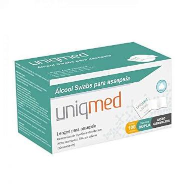 Imagem de Kit Álcool Swab 70% Saches Lenços Umed. 1000un 10cx -Uniqmed