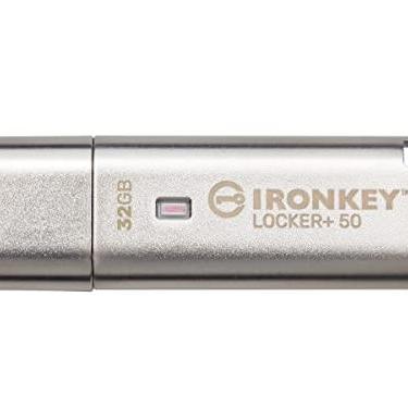 Imagem de 32GB Kingston Tecnologia IronKey Locker+ 50 USB Type-A 3.2 Flash Drive - Prata