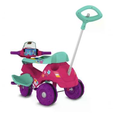 Imagem de Triciclo Passeio e Pedal com Função Passeio e Pedal Cercado de Proteção Removível Rosa Velobaby
