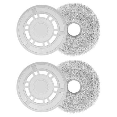 Imagem de Panos de esfregão com suporte de substituição, placas de limpeza para Dreame L10S Ultra / L10s Pro Gen 2/L10 Ultra/L10S Pro/L10 Prime/X20 Pro, para aspirador de pó robô Xiaomi X20+, esfregão de