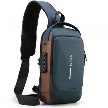 Imagem de Pochet Masculina Com Cadeado Prova D'água Anti-roubo Azul