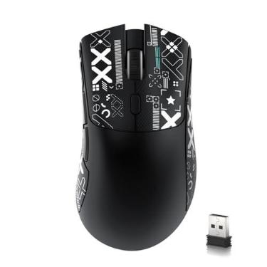 Imagem de ATTACK SHARK Mouse para jogos sem fio R1, conexão de três modos (2,4G/com fio/BT5.2), 55 g leve, sensor óptico DPI 18K, HUYU 20 milhões de vida útil das chaves, design ergonômico, para