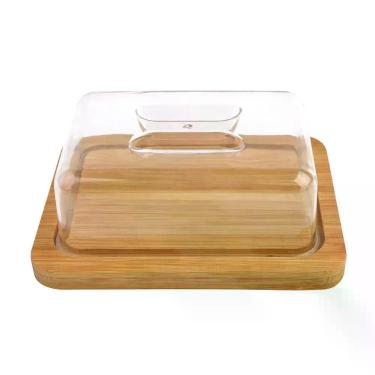Imagem de Mantegueira Bambu e Acrílico 20cm Design Elegante e Funcional para Mesa Acasa 15CM