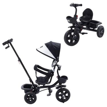 Imagem de Triciclo Infantil 2 em 1 Empurrador com Capota Assento Giratório 360 R