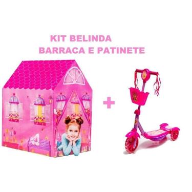 Imagem de Kit Patinete Menina 35Kg Rosa Mais Casinha Belinda - DM Toys
