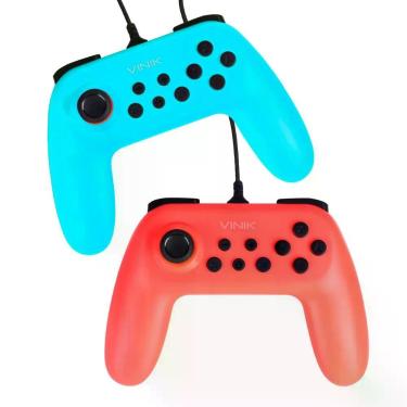Imagem de Kit Controle para Nintendo Switch Vinik NS Color USB 2.0 com Vibração e Luz Indicadora Colorido