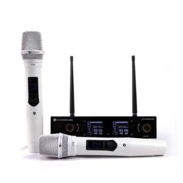 Imagem de Microfone Kadosh K502m Sem Fio Duplo De Mão Branco