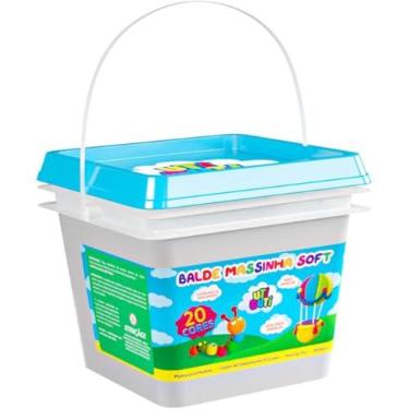 Imagem de UTIGUTI Massinha Soft, Massa para Modelar Colorita em Salsichinhas de 50g, Balde de 40 Unidades, 20 Cores