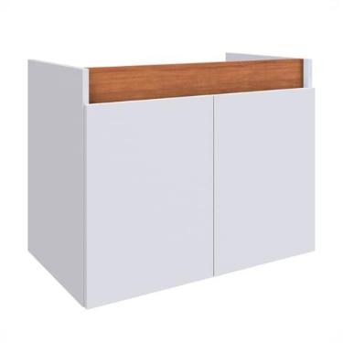 Imagem de Armário de banheiro com 2 portas 67 x 40 cm - Armazenamento espaçoso para produtos de higiene pessoal, instalação simples, perfeito para banheiros compactos (Branco Nature)