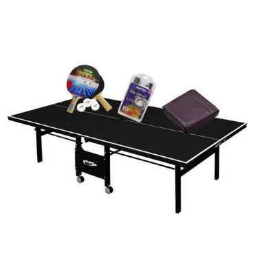 Imagem de MESA PING PONG 1084 PRETA KLOPF + Kit 5055 + Rede 5034 + Capa Fechada