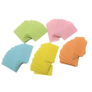 Imagem de Cartões de visita em branco de 5 cores cartões didáticos etiquetas de presente vocabulário mensagem cartolina memorando para fazer cartões anotações saudação de negócios casamento natal projetos de artesanato faça você mesmo, 100 peças