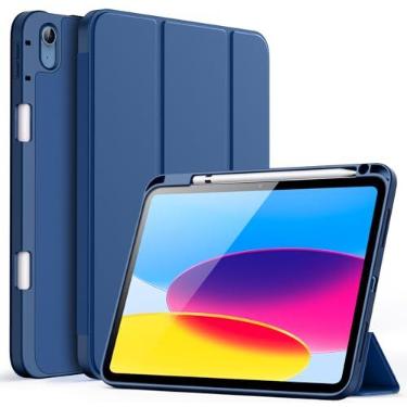 Imagem de JETech Capa Protetora para iPad (A16) 11.ª/10.ª Gen, Marinha | Para 2025/2022 Modelo, Proteção de TPU Macio, Porta-Pencil, Suporte de Três Dobras