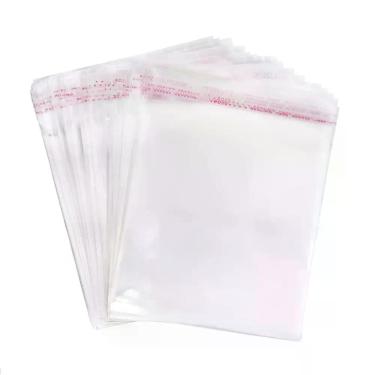Imagem de Saco saquinho embalagem plástico adesivado transparente 32x40 +4 de ab