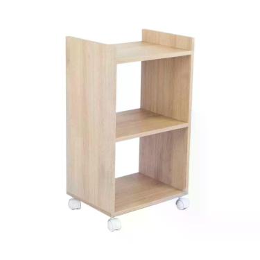 Imagem de Estante Multiuso Carvalho Para Quarto Sala Com Rodízio 40cm