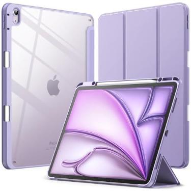 Imagem de JETech Capa Protetora para iPad Air 13" M4/M3/M2 (2026/2025/2024), Roxo | Traseira Transparente, Porta-Pencil, Proteção Fina À Prova de Choque, Suporte de Três Dobras, Ativação/Repouso Automático