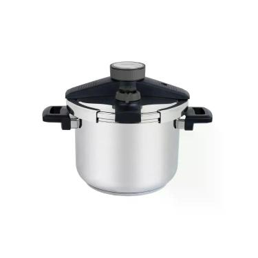 Imagem de Panela de Pressão Presto Aço Inox com Revestimento Aço Inox 6L Fundo Triplo 5 Dispositivos de Segurança Tramontina