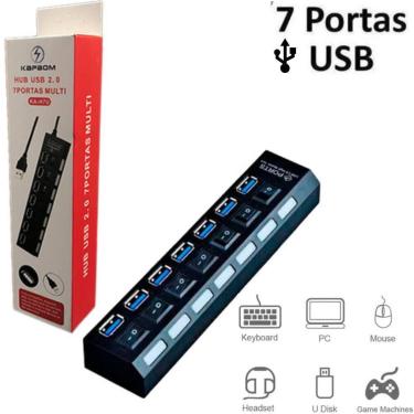 Imagem de Hub Usb Com Iluminação Com Portas Individuais - Lippin