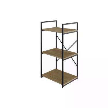 Imagem de Estante C/03 Prateleiras 84x45x33cm Yon Vermont Oak/est.preta Vermont Oak/est.preta