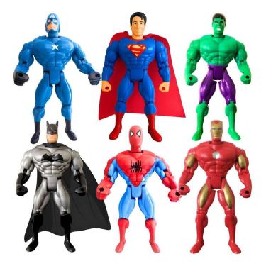 Imagem de Superman Homem De Ferro Bonecos 26cm Grande Articulado Herói, BATMAN