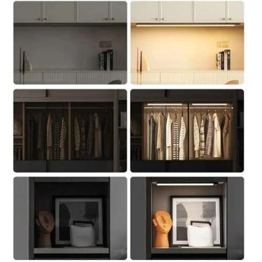 Imagem de Lâmpada Noturna LED com Sensor de Presença, Material ABS, Bateria Recarregável, Luz Noturna Portátil 40cm Cinza 3000K